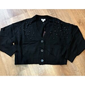 Ava & Viv Women's Embellished Black Cardigan Size 1X🆕